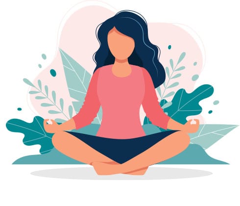 Nainen harjoittamassa meditointia
